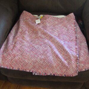 New With Tag BANANA REPUBLIC PINK/RED Fringe Skirt Size 14 A-Line